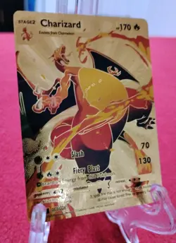 Charizard Gold Foil Fan Art Display Card Mint/Nm Condition - Image 1