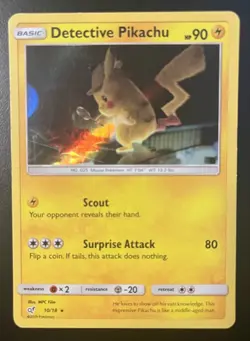 Detective Pikachu 10/18 2019 Detective Pikachu Pokemon Card TCG Holo Promo - LP - Image 1