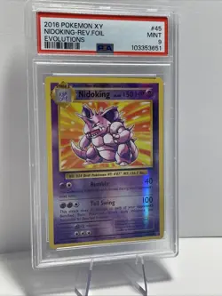 Pokemon Card PSA 9 Nidoking 45/108 Evolutions Reverse Holo Foil Rare 2016 - Image 5
