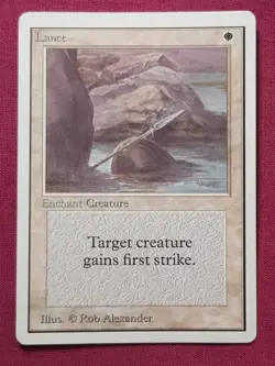 Magic The Gathering UNLIMITED LANCE white card MTG - Image 1
