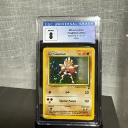 Pokemon TCG Hitmonchan Holo Rare Card Base Set 2, Card 8/130 - Image 1