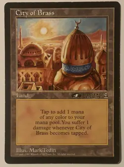 Magic The Gathering MTG CITY OF BRASS Promo 6x9 Oversize Jumbo Card! - Image 1