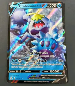 Pokemon Fusion Strike Crabominable V Ultra Rare Card 076/264 NM - Image 1