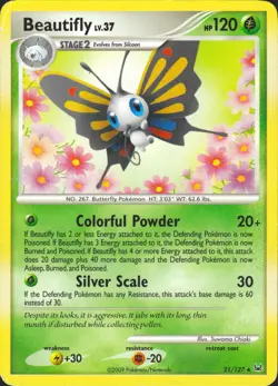 Beautifly 21/127 Rare Platinum Pokemon Card LP - Image 1
