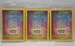 3 ANCIENT MEW HOLO FOIL CARD 2000 POKEMON MOVIE PROMO FACTORY SEALED CELLO PACK - Image 2