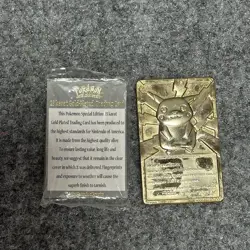 Pokemon Pikachu 23k Gold Plated Trading Card 1999 Nintendo #25 with Certificate - Image 3