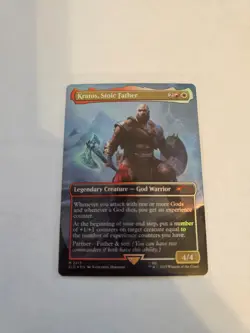Kratos, Stoic Father Borderless FOIL MTG Playstation Secret Lair Nm/M - Image 1