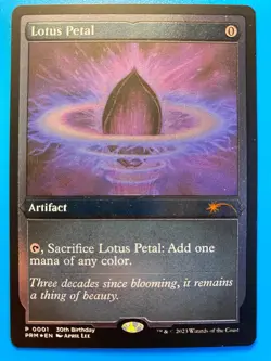 MTG 1x FOIL ETCHED Lotus Petal # 1 30th Anniversary Promo Magic Gathering x1 NM - Image 1