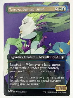 Tatyova, Benthic Druid LP Borderless Commander Masters 687 MTG Regular - Image 1