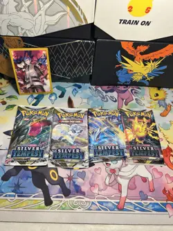 Silver Tempest x4 Packs - Pokemon Full Art Set SWSH Sealed Booster Pack Lot - Image 1