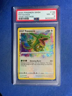 2020 Rayquaz Pokemon TCG SWSH Vivid Voltage 138/185 PSA 8 - Image 1
