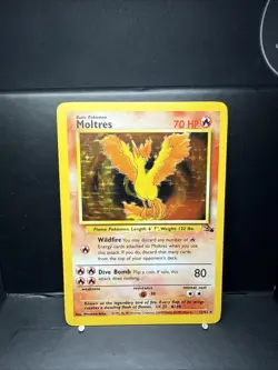 1999 Pokemon Fossil Moltres Holo Rare 12/62 Unlimited WOTC English (LP) - Image 1