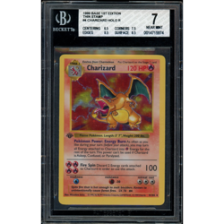 1999 Pokemon Base Set Shadowless 1st Edition Holo Charizard BGS 7 NM THIN STAMP - Image 1