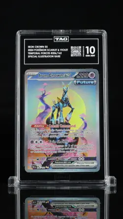 Iron Crown ex 206/162 TAG 10 GEM MINT Illustration Rare Temporal Forces Pokemon - Image 1