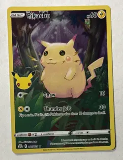 2021 Pokemon TCG Celebrations Pikachu Holo Rare Full Art 005/025 Ungraded - Image 1