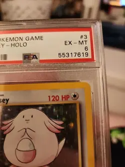1999 Pokemon Base Set Unlimited Chansey Holo #3 PSA 6 EX-MT - Image 3