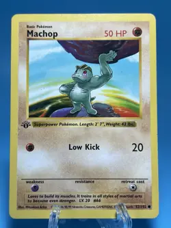 1999 POKEMON BASE SET 1ST EDITION #52/102 MACHOP SHADOWLESS - Image 1