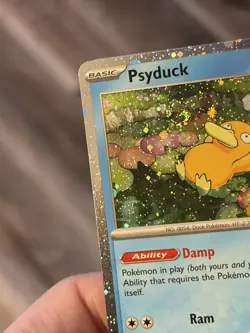 1 SWIRL Pokemon Psyduck Mega Evolutions Holo Black Star Promo 007 NM - Image 4