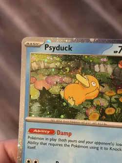 1 SWIRL Pokemon Psyduck Mega Evolutions Holo Black Star Promo 007 NM - Image 5