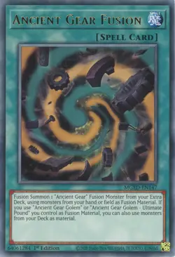 Yugioh Ancient Gear Fusion MGED-EN147 Rare 1st NM - Image 1