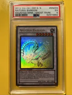 YuGiOh NATURIA BARKION #GLD5-EN033??PSA 5 EX??LIMITED EDITION-2012 GHOST RARE - Image 1