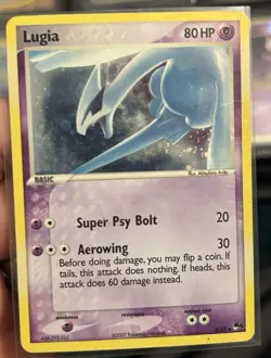 Pokemon TCG Lugia Pop Series 5 Holo Rare Card 2/17 Heavy Play HOLO BLEED - Image 1