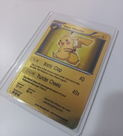 Pikachu Metal Gold Card Pokemon TCG Fun Card Thicc Pikachu - Image 2