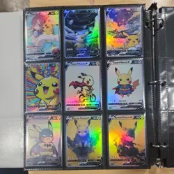 Lot of 9 Custom holofanart Pikachu V Pokemon Trading Card sleeved & top loaded - Image 2