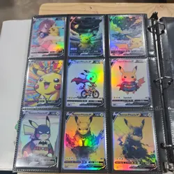 Lot of 9 Custom holofanart Pikachu V Pokemon Trading Card sleeved & top loaded - Image 4