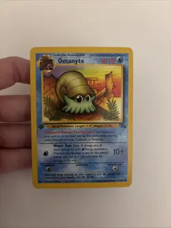 Pokemon TCG Omanyte Fossil 1st Edition Common Card 52/62 - Image 1