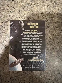 Sealed Premiere Star Wars Customizable Card Game 60 Card Starter Set 1995 - Image 3