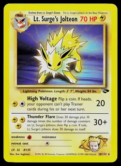 Pokemon Card - Lt. Surge's Jolteon Gym Challenge 28/132 Rare - Image 1