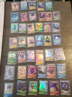 VCard Awakened Worlds: First Edition Mascot Cards (holo); lot of 74 - Image 1