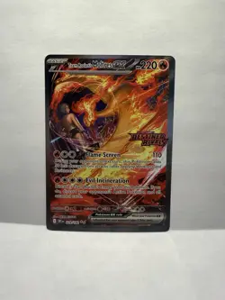 Team Rocket's Moltres Ex - 229/182 - Pokemon Destined Rivals Stamped Promo Card - Image 1