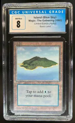 1993 Magic MTG Limited Edition Island Blue Sky CGC 8 - Image 1