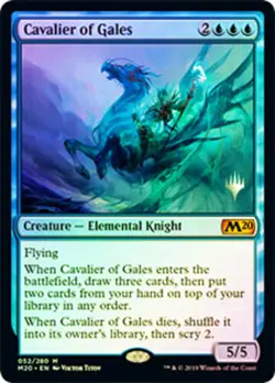 1x Cavalier of Gales - Foil - Promo Pack NM-Mint, English Planeswalker Stamped M - Image 1