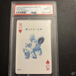 2000 POKEMON GOLD VERSION PLAYING CARDS 3 OF HEARTS #030 NIDORINA PSA 10 - Image 1