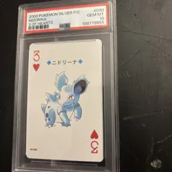 2000 POKEMON GOLD VERSION PLAYING CARDS 3 OF HEARTS #030 NIDORINA PSA 10 - Image 2
