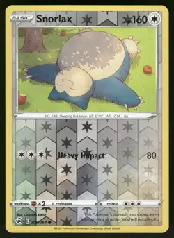 Snorlax Reverse Holo 206/264 SWSH08: Fusion Strike Pokemon - Image 1