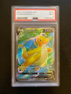 Dragonite V (Full Art) 076/078 Pokemon GO Holo - PSA 9 MINT - Image 1