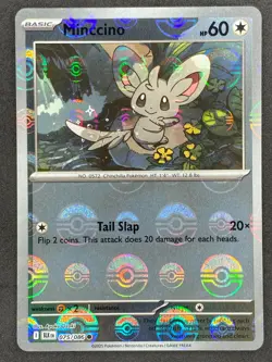 Pokemon Minccino Poke Ball Reverse 075/086 BLK Black Bolt NM - Image 1