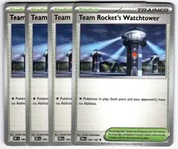 Team Rocket's Watchtower 180/182 Uncommon Playset 4x Destined Rivals Pokemon TCG - Image 1