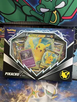 Pokemon TCG Pikachu V Box (2 Evolving Skies & 2 Brilliant Stars) Booster Packs - Image 1