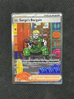 NM Lt. Surge’s Bargain 185/132 Mega Evolution SIR Holo Pokemon Card - Image 1