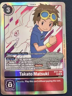 Digimon Card Game Takato Matsuki BT21-089 SR World Convergence Holo NM - Image 1