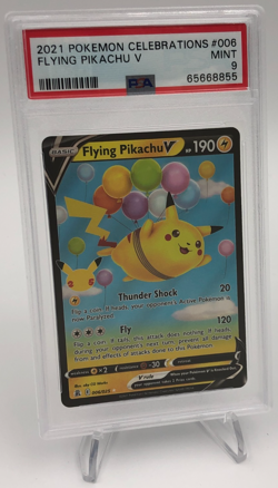 2021 POKEMON CELEBRATIONS Card FLYING PIKACHU V #006 graded slab PSA MINT 9 - Image 1