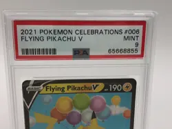 2021 POKEMON CELEBRATIONS Card FLYING PIKACHU V #006 graded slab PSA MINT 9 - Image 2