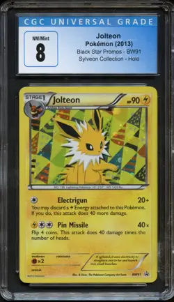Jolteon BW91 Sylveon Collection Holo Black Star Promo CGC 8 NM/Mint Pokemon Card - Image 1