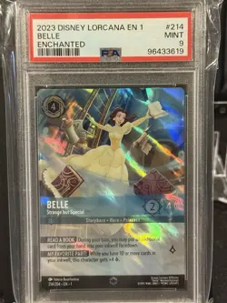 2023 Disney Lorcana Belle Strange but Special Alt Art Enchanted #214/204 PSA 9 - Image 1