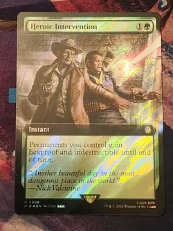 MTG Fallout - Heroic Intervention - Extended Art Surge FOIL NM - Image 1